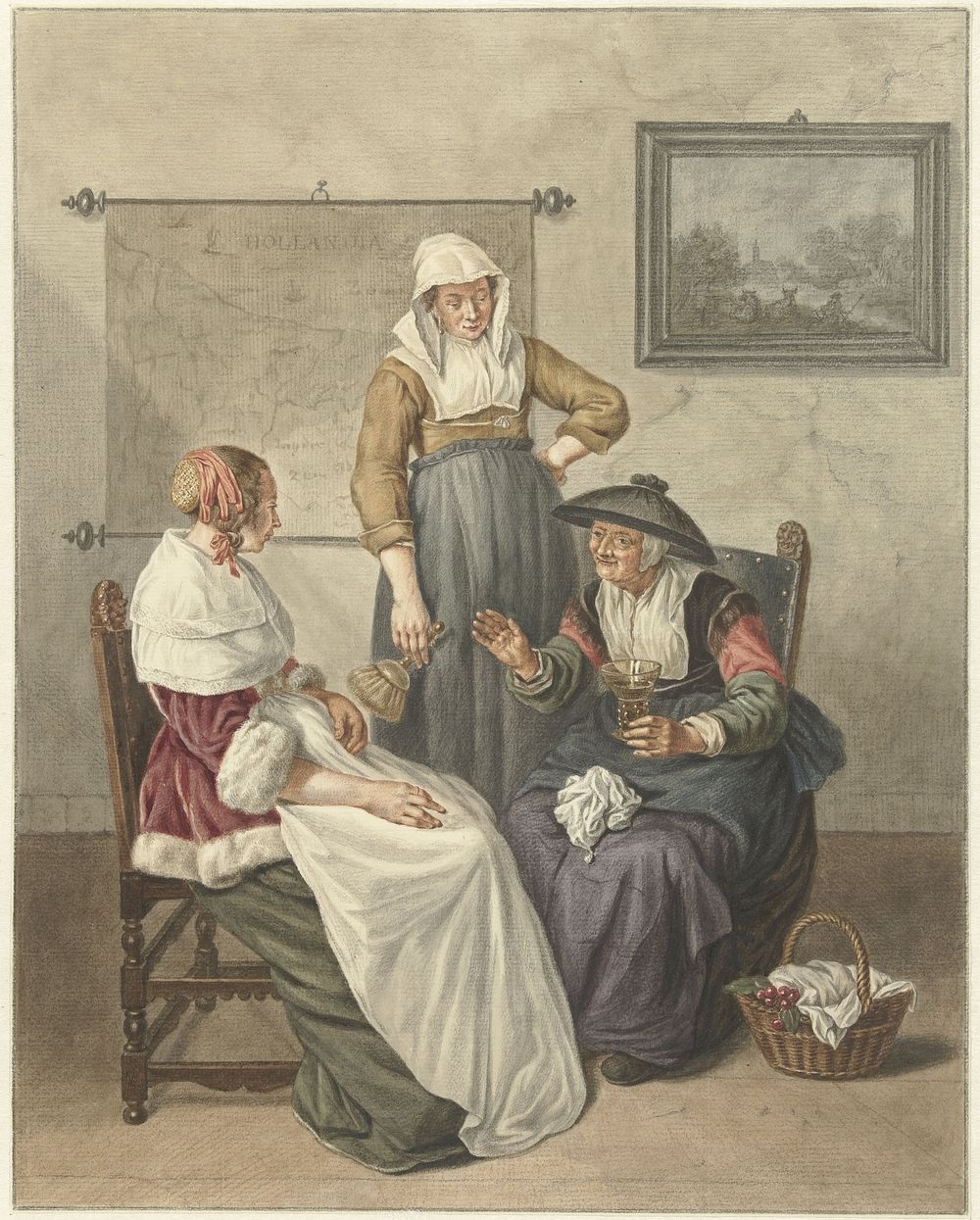 Vertrouwelijk onderhoud (1776) by Abraham Delfos and Quiringh Gerritsz van Brekelenkam