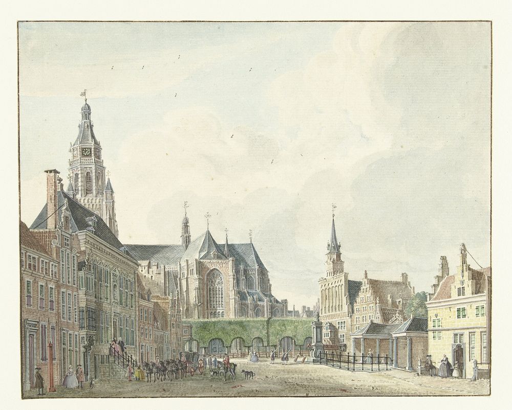 Markt te Arnhem (1741) by Jan de Beijer