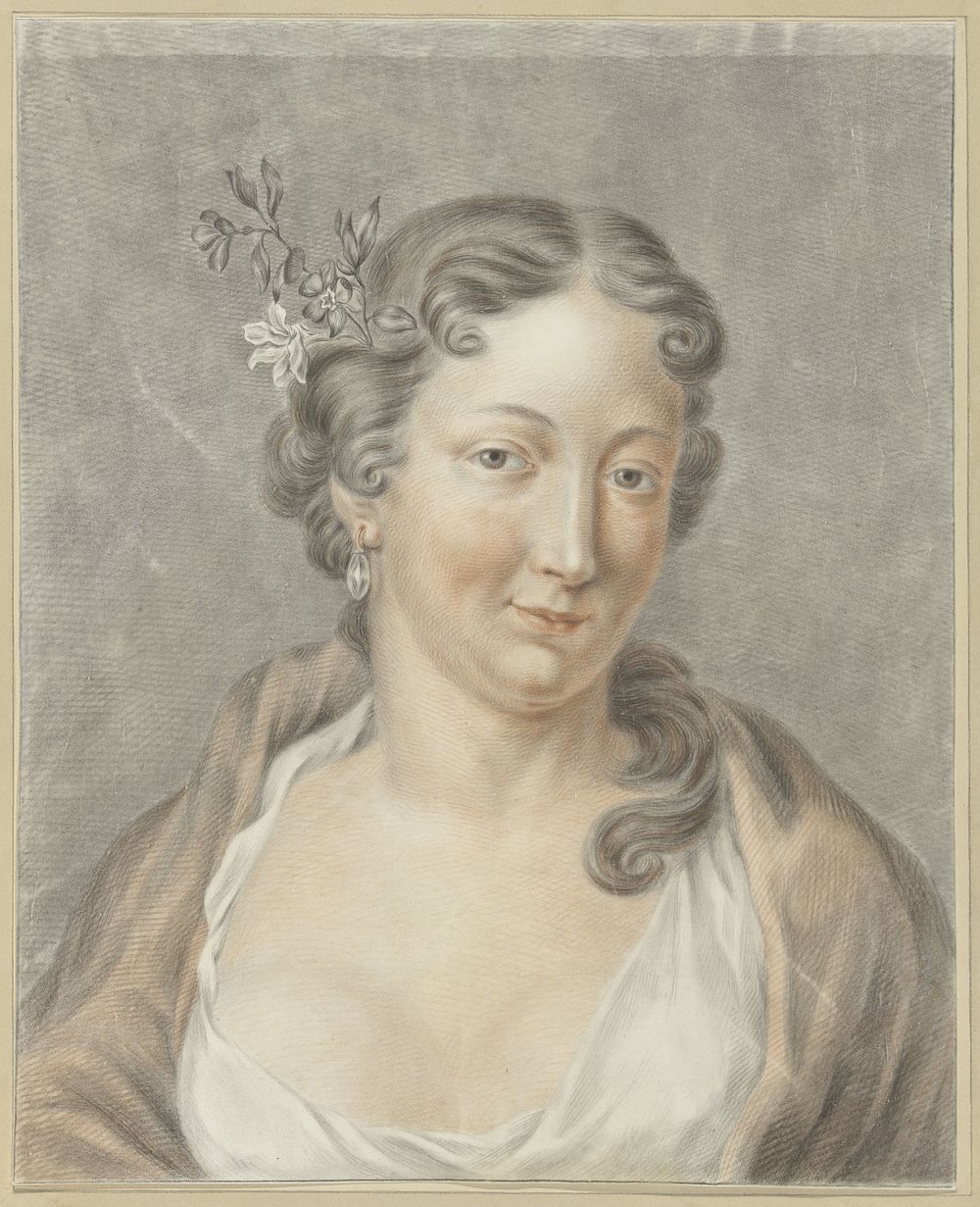 Jonge vrouw (1741 - 1820) by Abraham Delfos and Jan Wandelaar