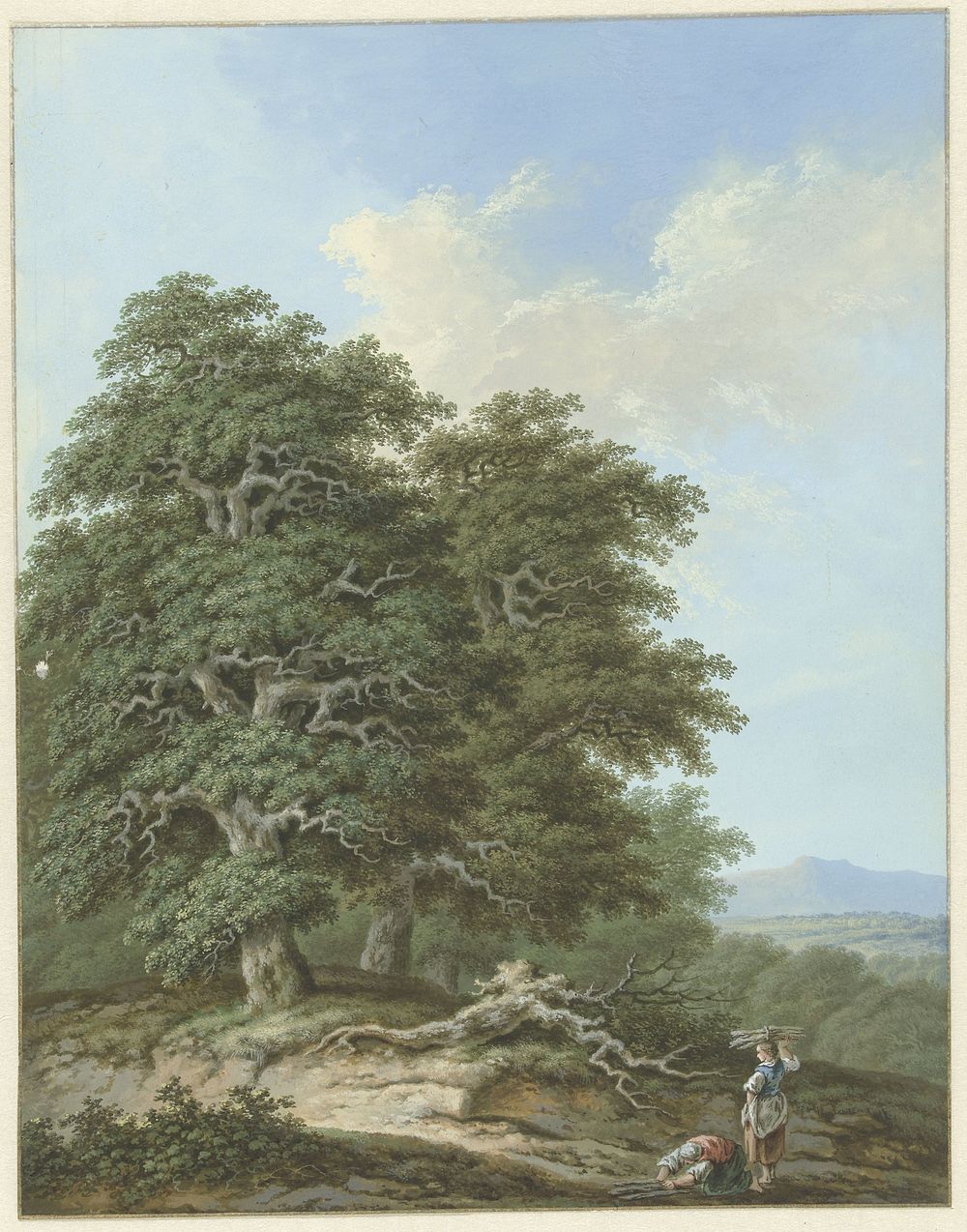 Landschap met twee vrouwen met takkenbossen (1793) by Monogrammist FWH and anonymous