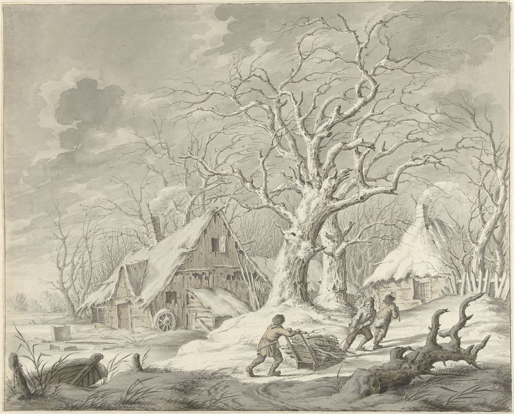 Winterlandschap (1780 - 1836) by Johannes Jelgerhuis