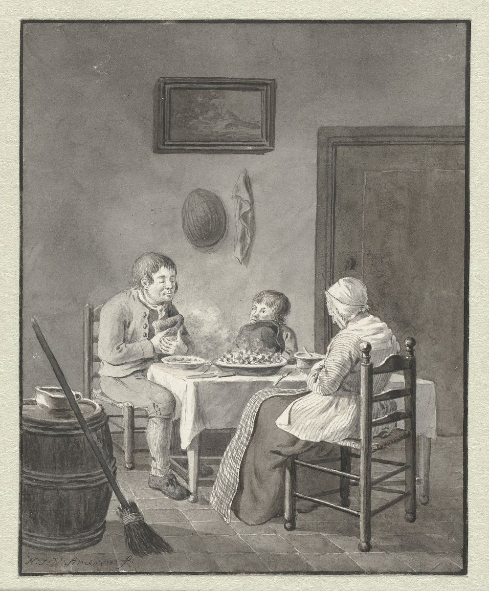 Gebed voor de maaltijd (1786 - 1833) by Hendrik Jan van Amerom