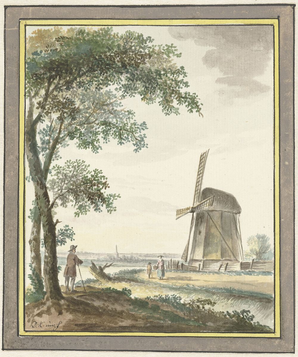 Landschap met molen (1743 - 1796) by Dirk Kuipers