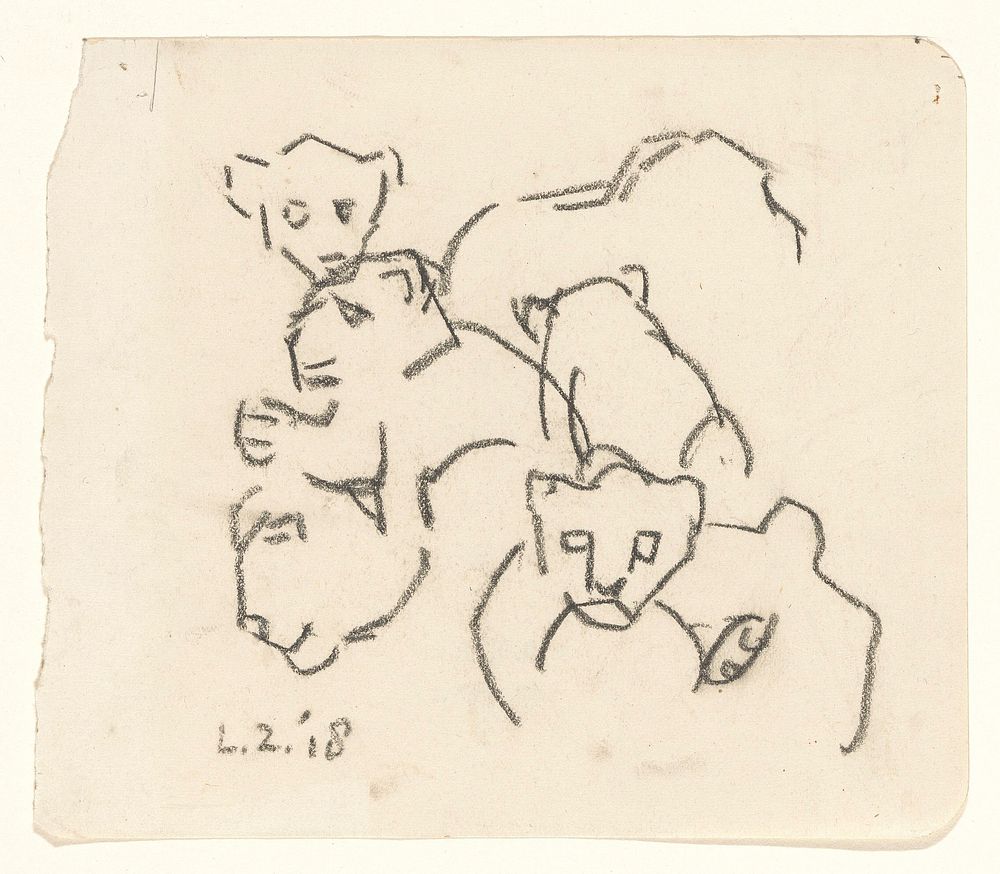 Schetsen van een leeuwtje (1918) by Lambertus Zijl