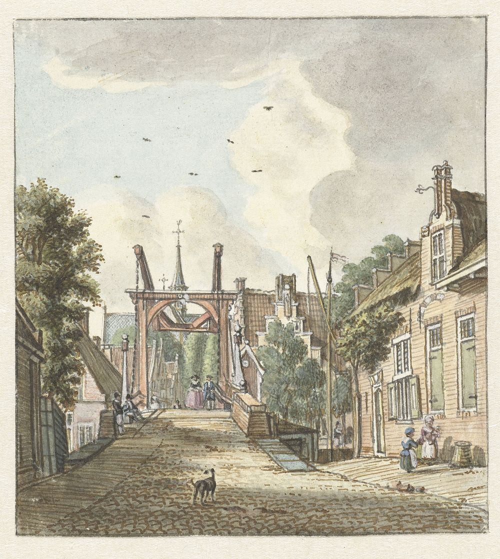 Gezicht te Alphen aan de Rijn (1749) by Jan de Beijer