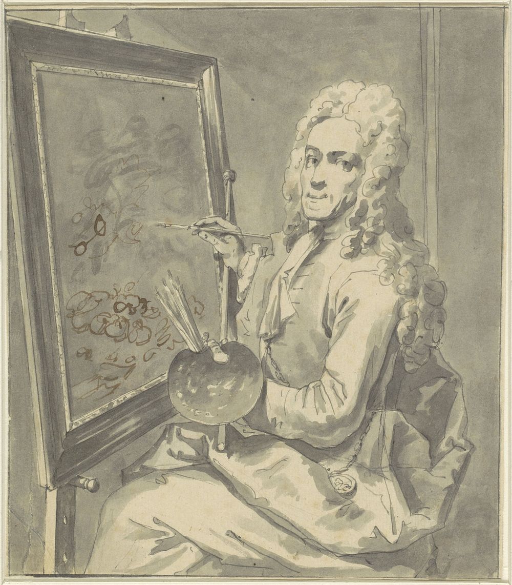 Portret van Coenraat Roepel (1680 - 1748) by Richard van Bleeck and Jan van Huysum