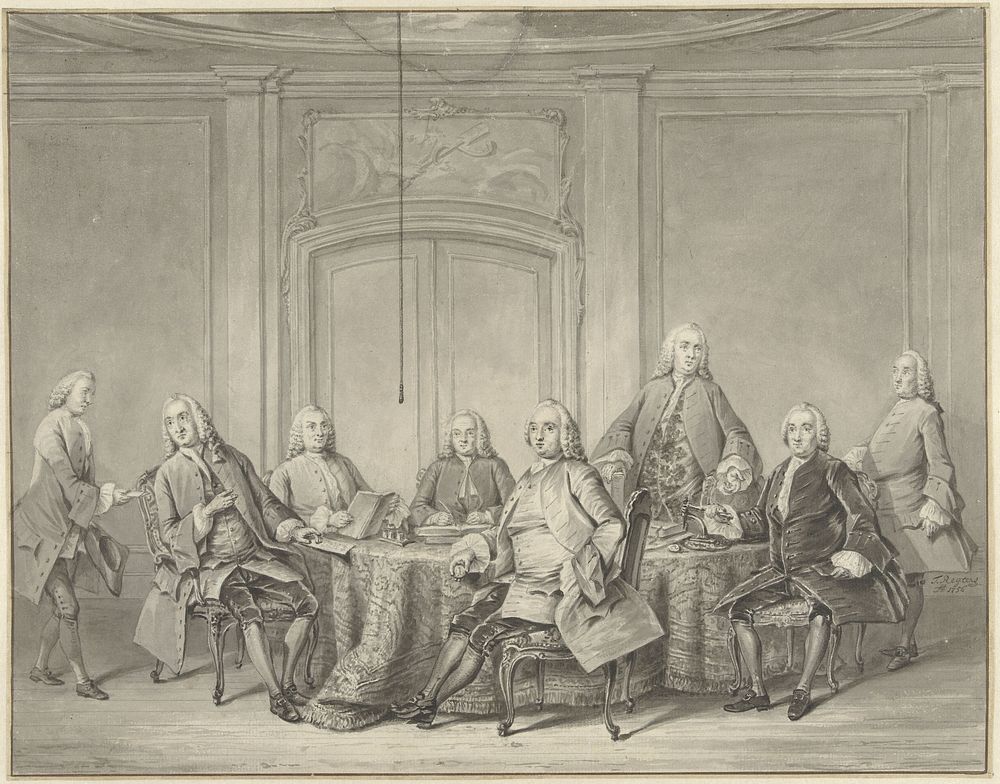 De inspecteurs van het Collegium Medicum te Amsterdam in 1756 (1756) by Tibout Regters