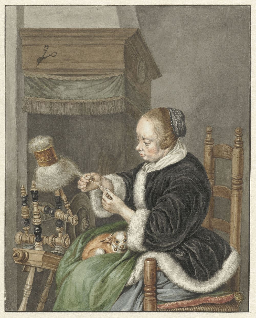 De Spinster (1741 - 1820) by Abraham Delfos and Gerard ter Borch II