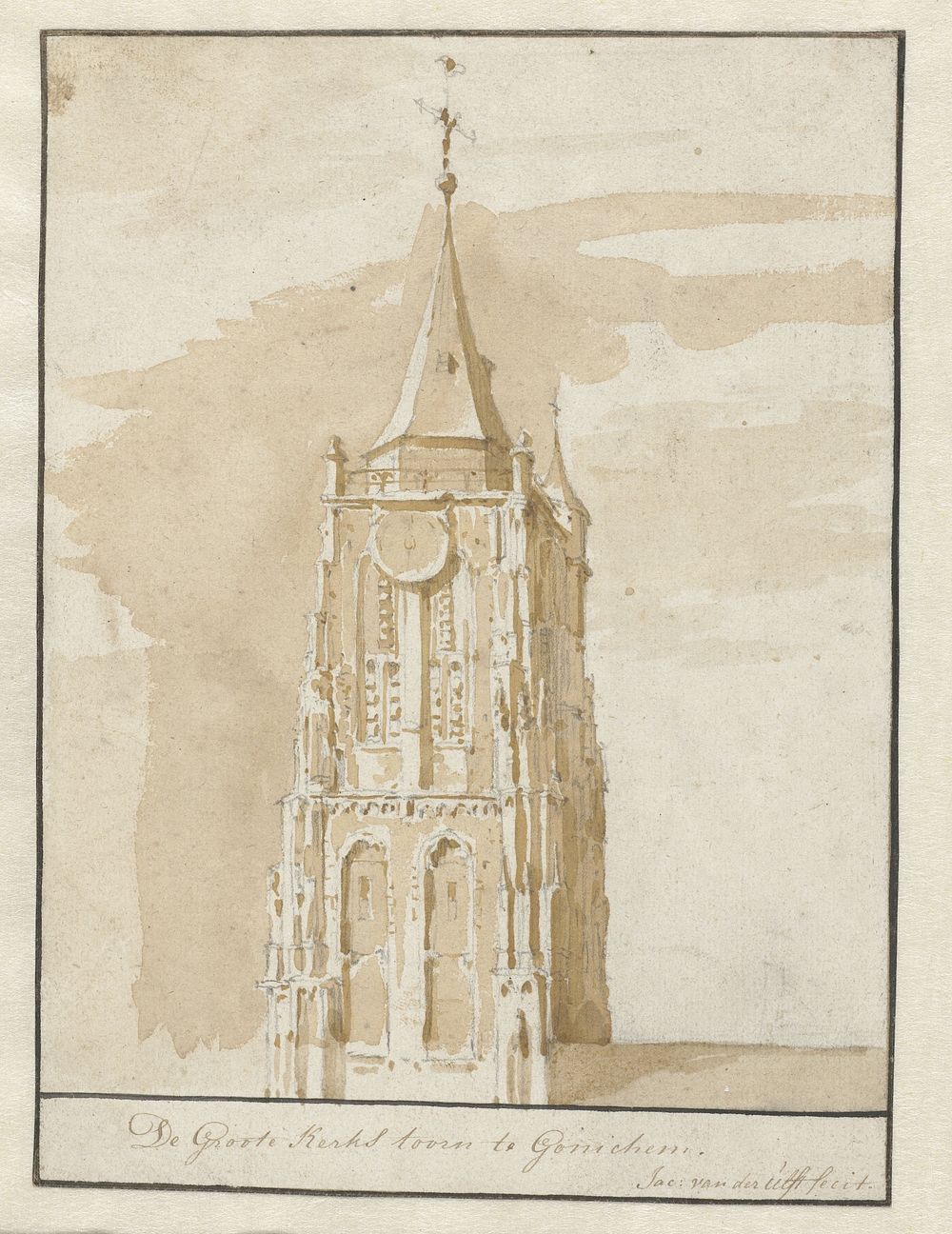 Toren van de Grote Kerk te Gorinchem (1637 - 1689) by Jacob van der Ulft