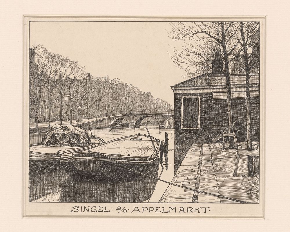 De Singel bij de Appelmarkt te Amsterdam (1870 - 1926) by Willem Wenckebach
