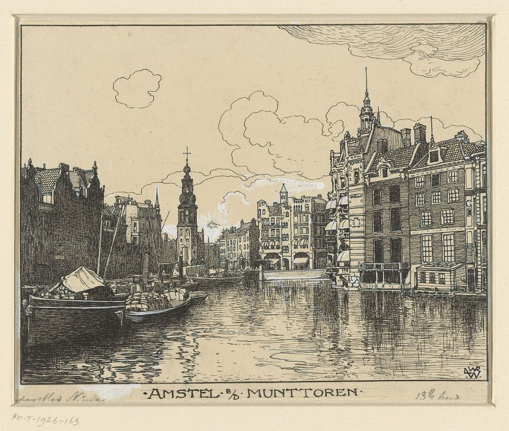 Amstel bij de Munttoren (1870 - 1926) by Willem Wenckebach