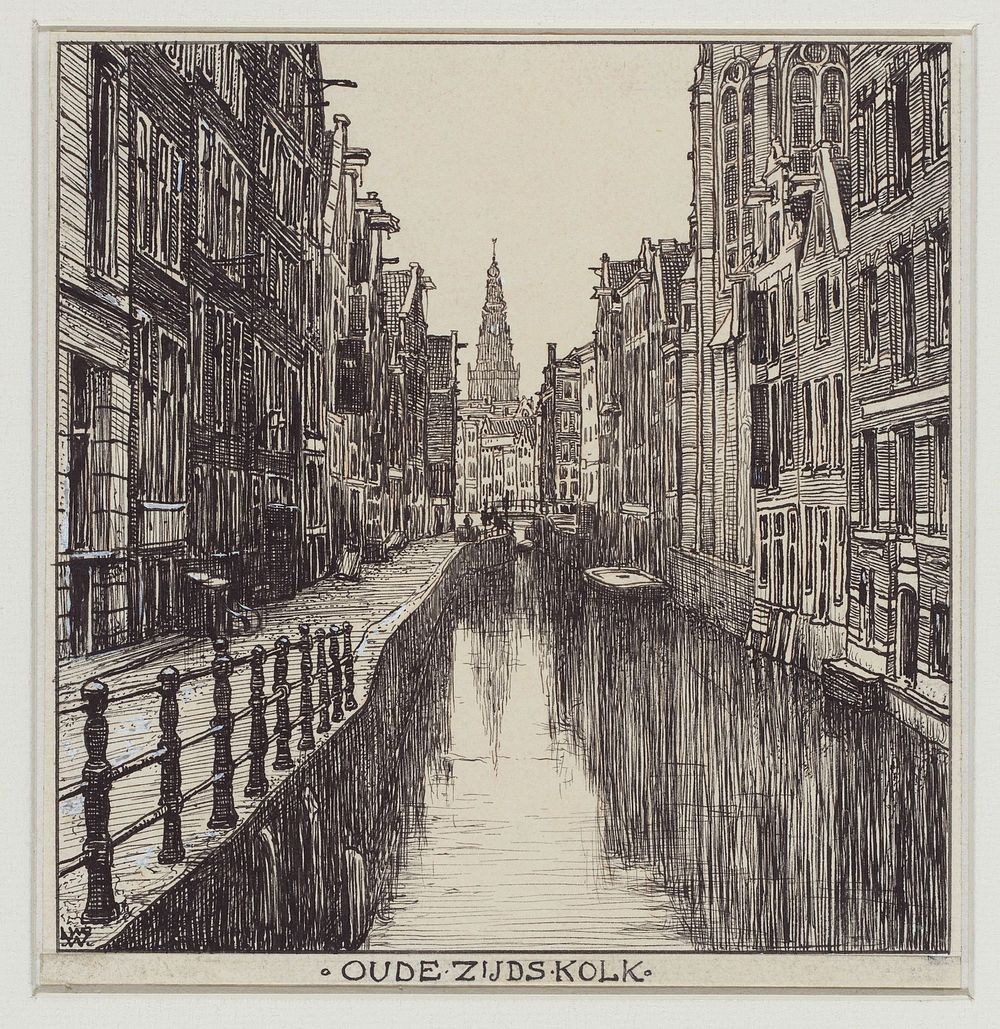 Oude Zijds Kolk te Amsterdam (1870 - 1926) by Willem Wenckebach