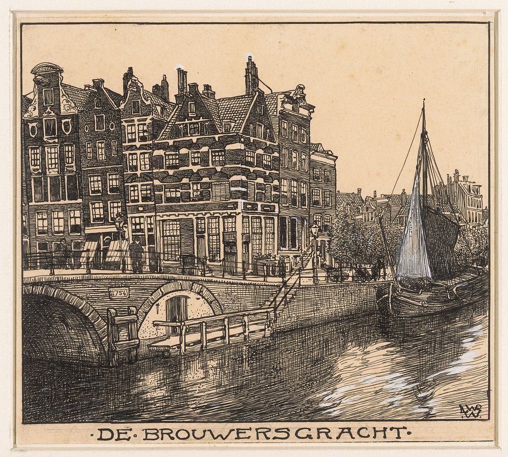 De Brouwersgracht te Amsterdam (1870 - 1926) by Willem Wenckebach