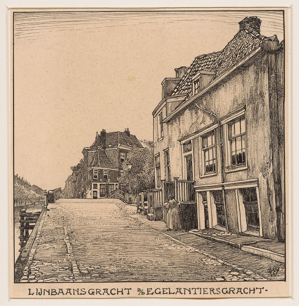 De Lijnbaansgracht bij de Egelantiersgracht te Amsterdam (1870 - 1926) by Willem Wenckebach