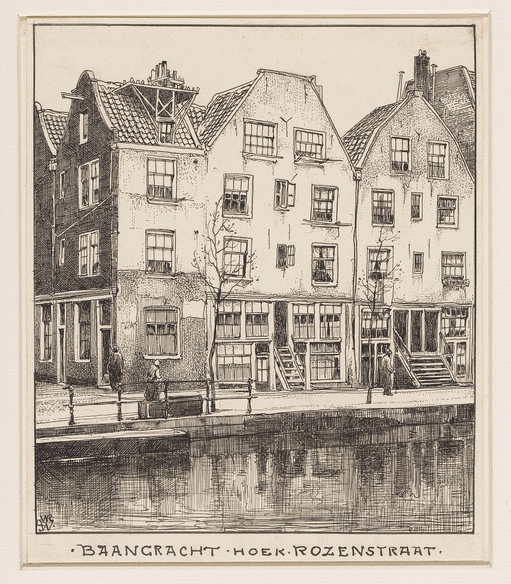 Baangracht hoek Rozenstraat te Amsterdam (1870 - 1926) by Willem Wenckebach