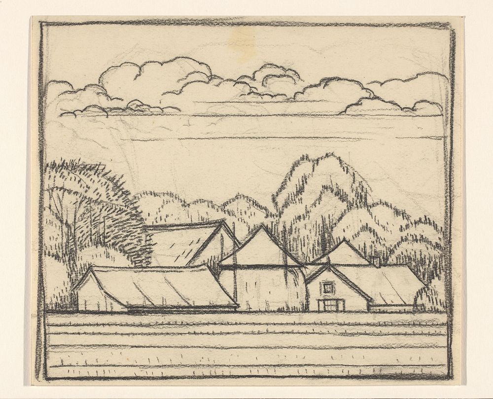 Landschap met boerderij (1887 - 1924) by Julie de Graag