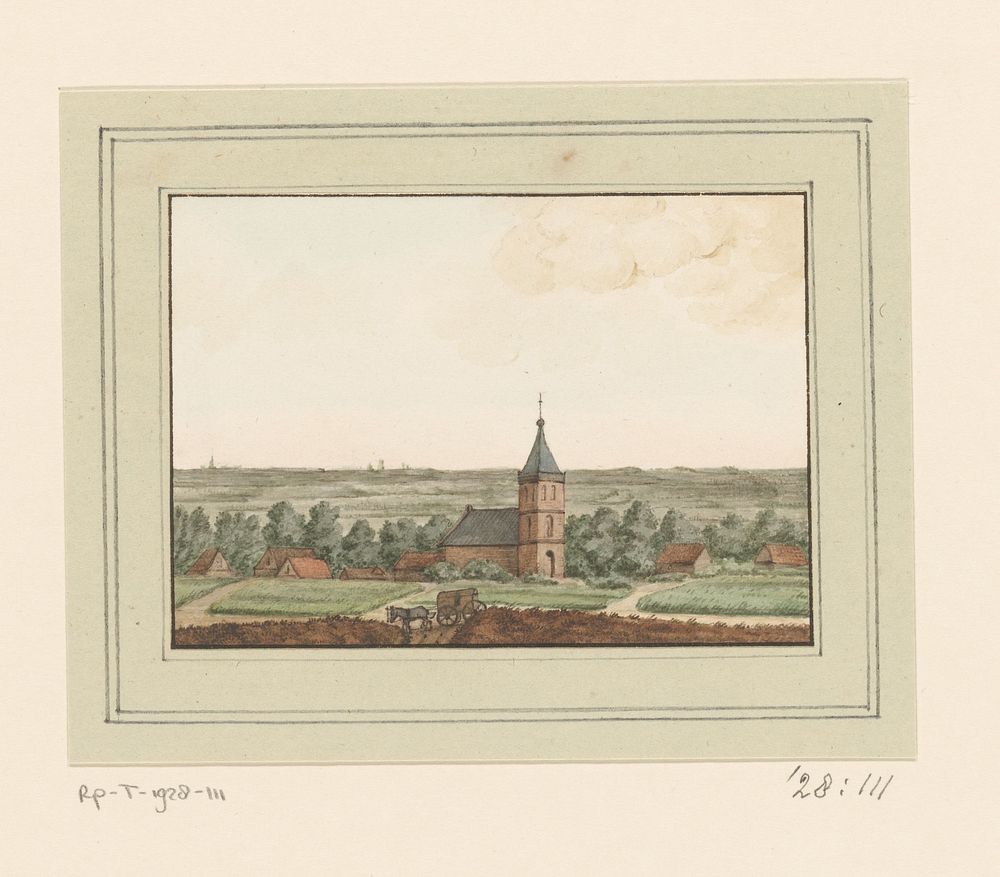 Gezicht op Blaricum (1725 - 1800) by anonymous and Hendrik Spilman
