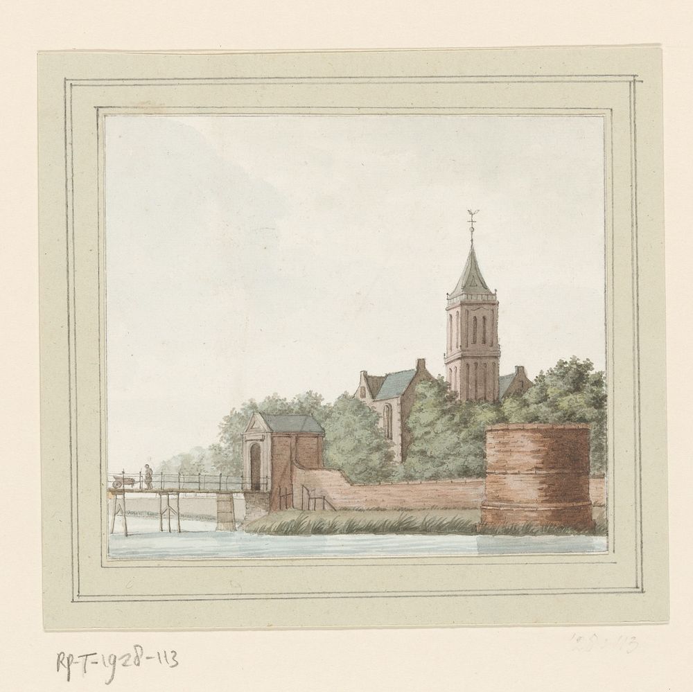 Gezicht op Edam (c. 1757) by anonymous and Hendrik Spilman