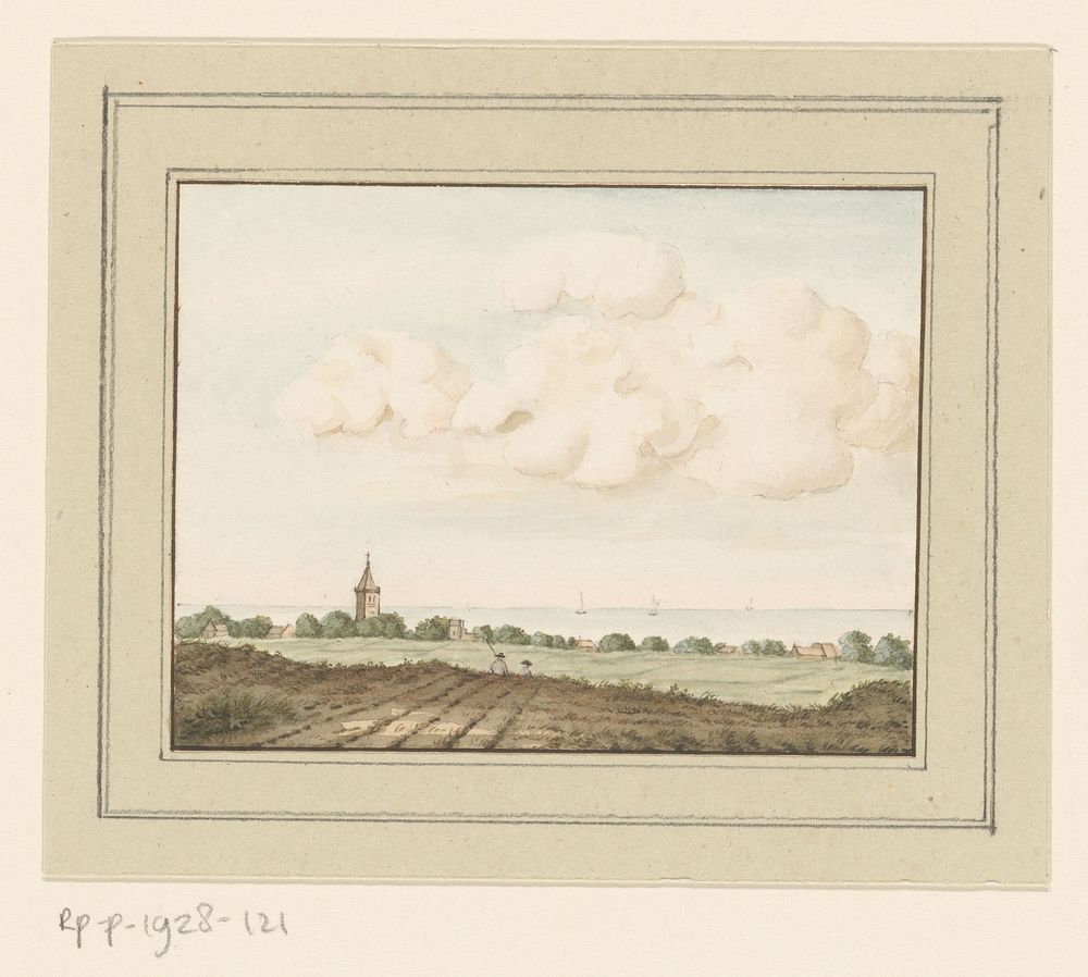 Gezicht op het dorp Huizen (c. 1757) by anonymous and Hendrik Spilman