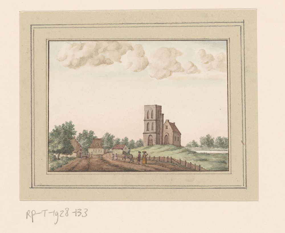 Gezicht op Puiflijk bij Druten (in or after 1750 - c. 1800) by anonymous and Hendrik Spilman