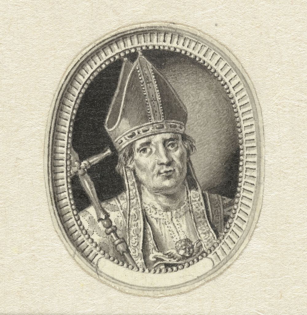 Ovaal portret van een bisschop (1771 - 1808) by Jacques Kuyper