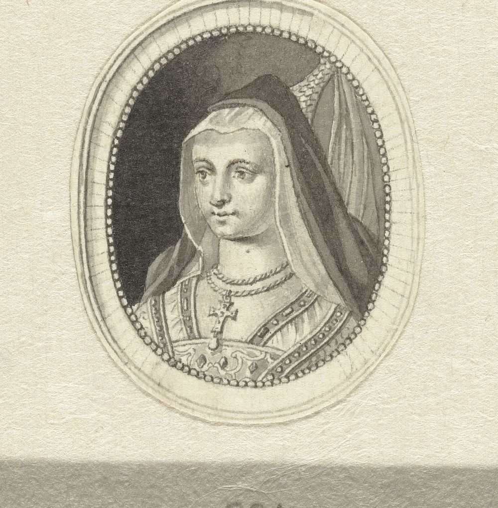 Ovaal portret van een jonkvrouw (1771 - 1808) by Jacques Kuyper