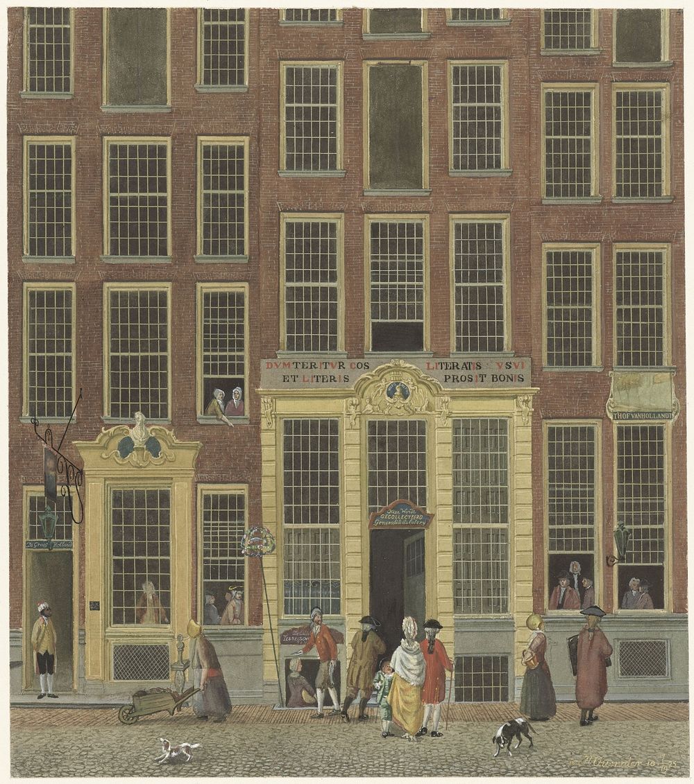 De boekhandel en het loterijkantoor van Jan de Groot in de Kalverstraat te Amsterdam (1758 - 1843) by Isaac Ouwater and…