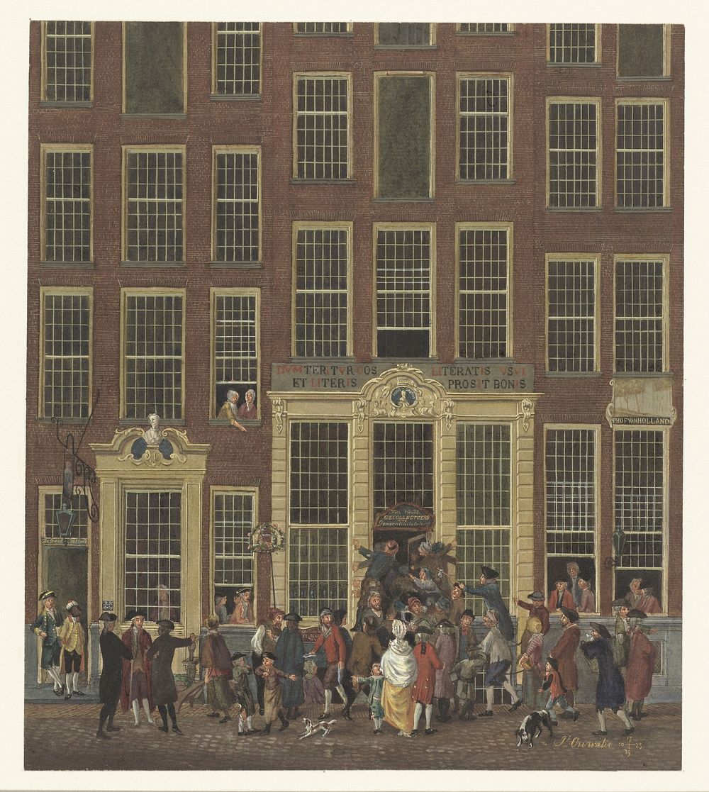 De boekhandel en het loterijkantoor van Jan de Groot in de Kalverstraat te Amsterdam (1758 - 1843) by Isaac Ouwater and…