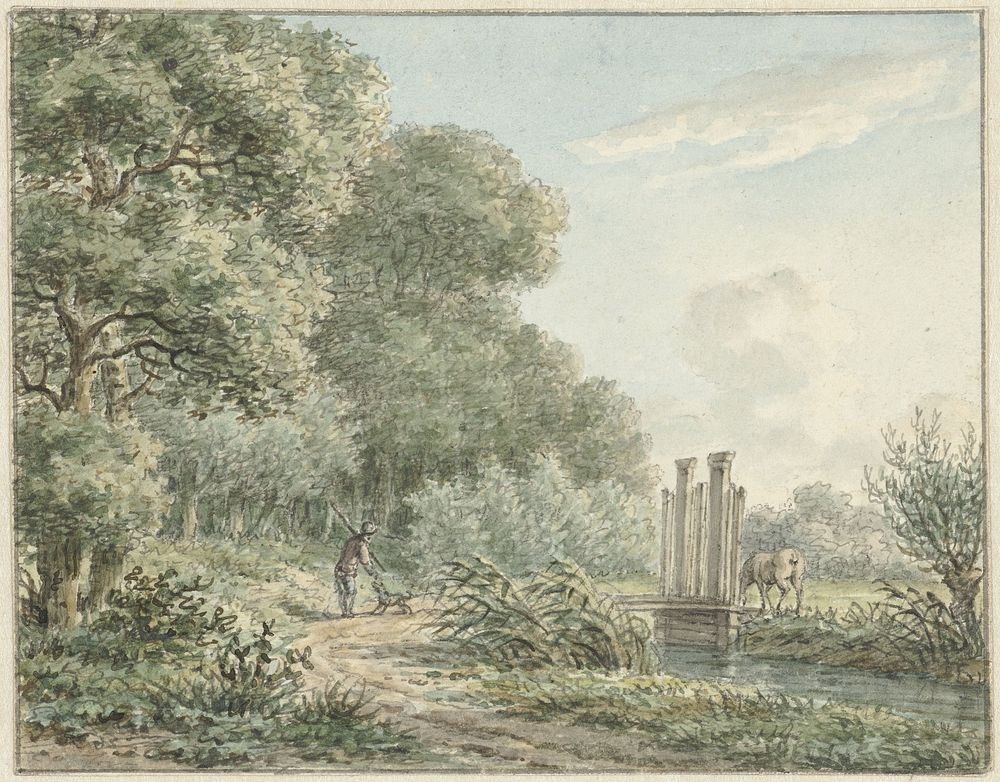 Wandelaar op de Amstelveense Weg (1798) by Jan Evert Grave