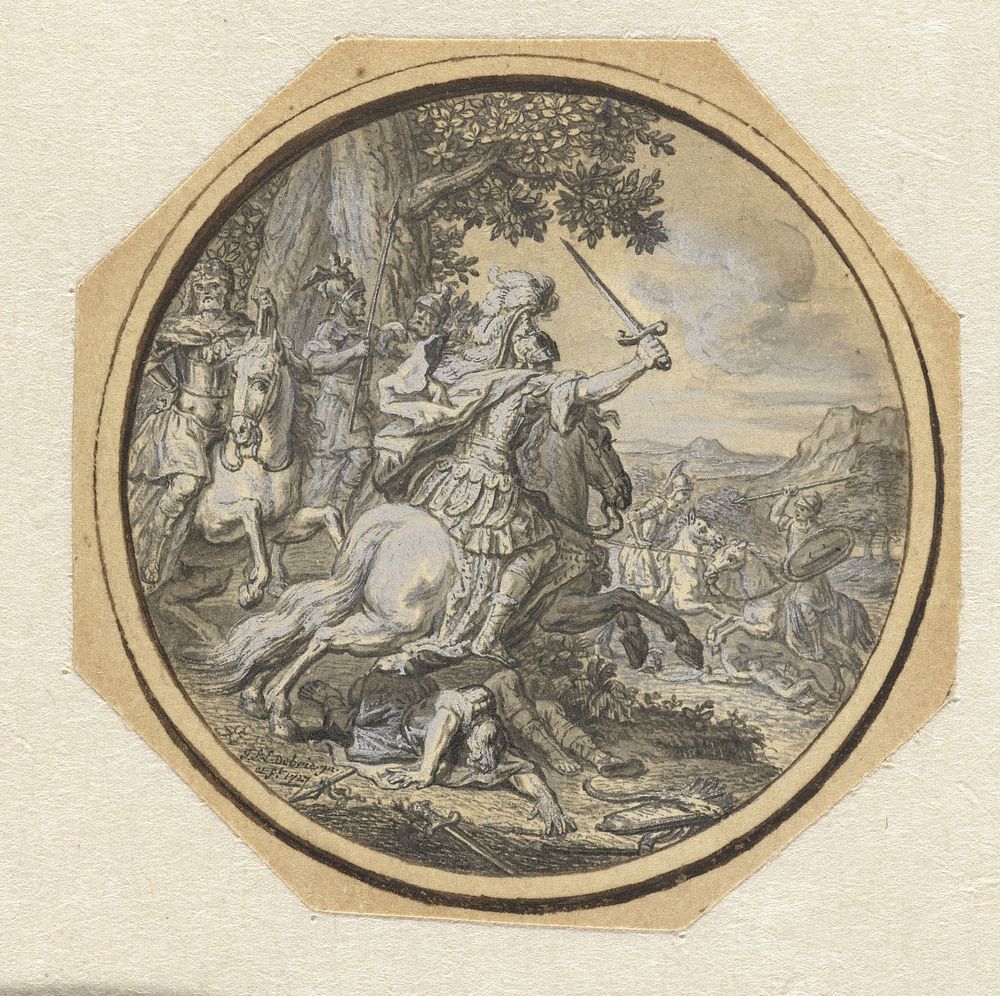 Krijgsscène (1747) by Gabriël François Louis Debrie