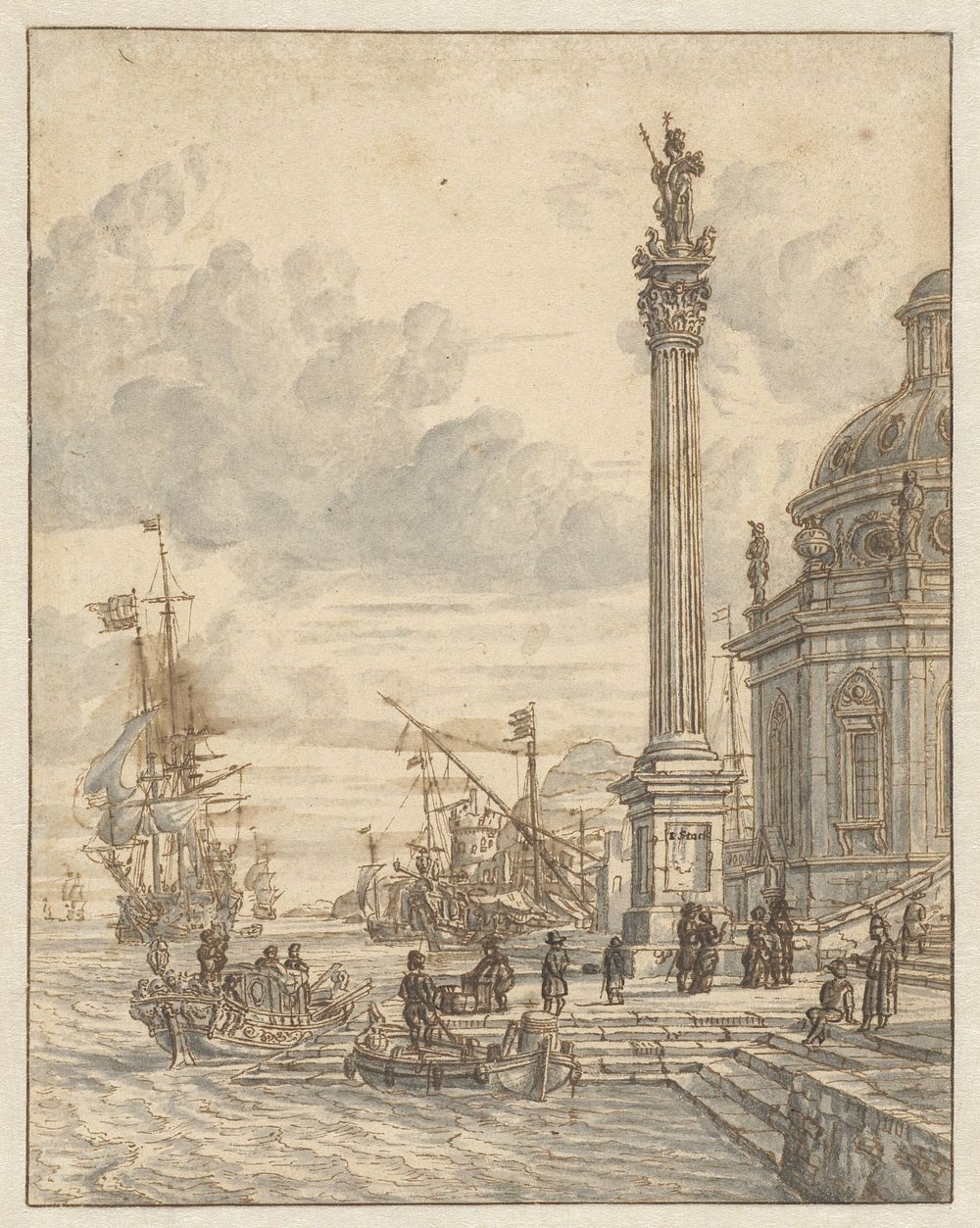 Italiaanse haven (1660 - 1686) by Jacobus Storck