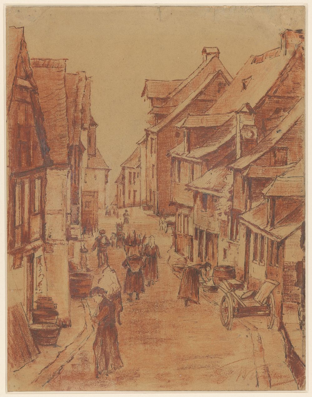 Straatje in een Duits dorp (1867 - 1933) by Froukje Wartena