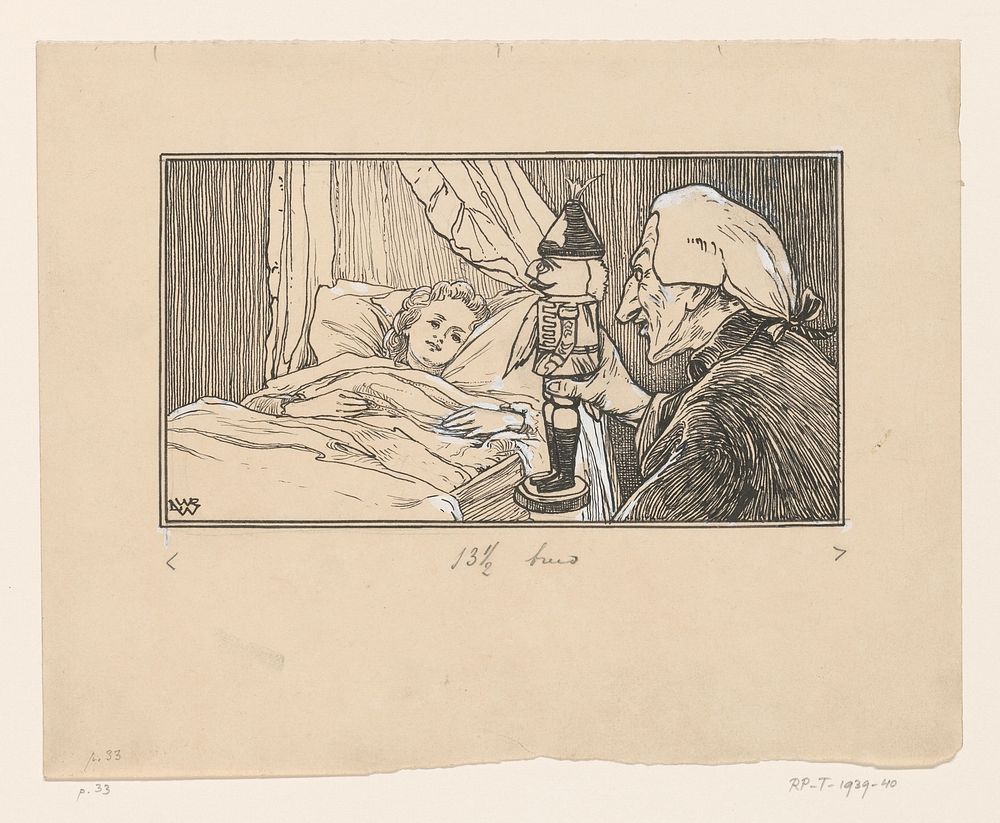 Oom Drosselmeier aan het ziekbed van Marie (1898) by Willem Wenckebach
