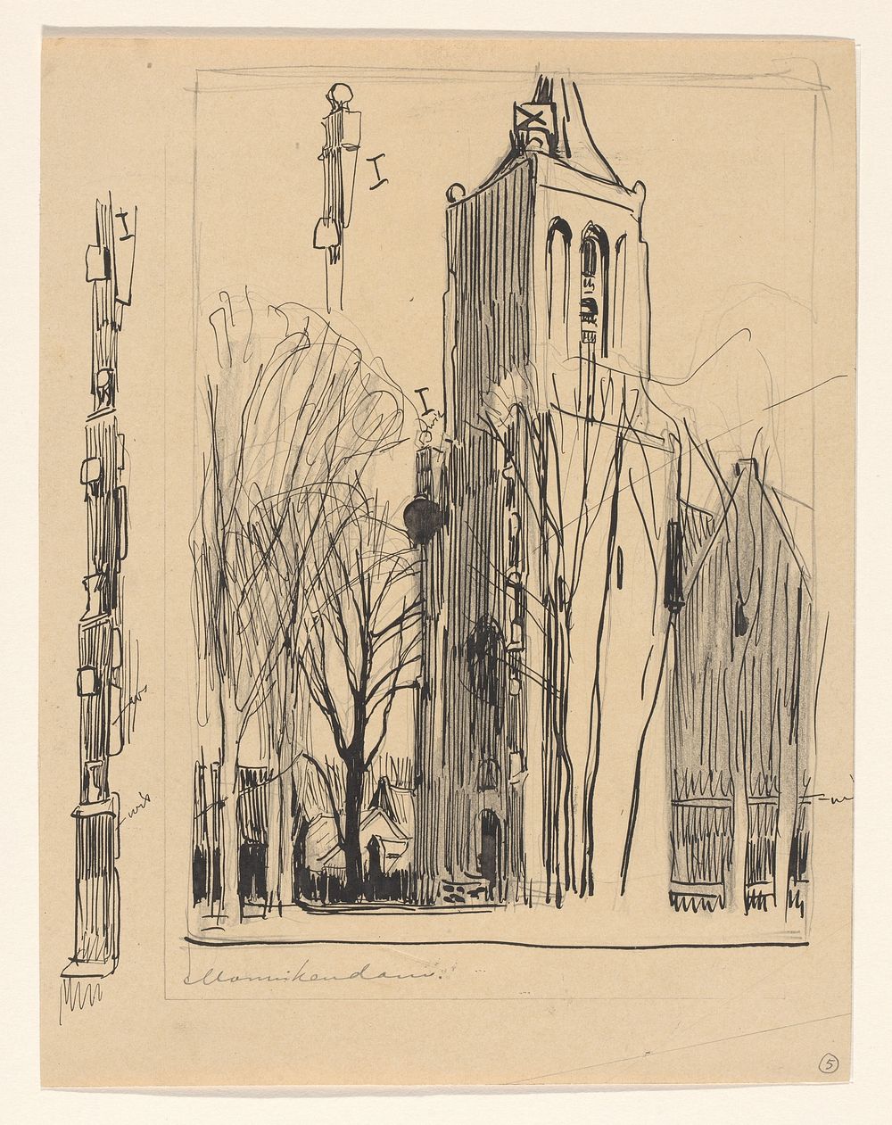 Toren van de Grote of Sint-Nicolaaskerk te Monnickendam (in or before 1897) by Wijnand Otto Jan Nieuwenkamp