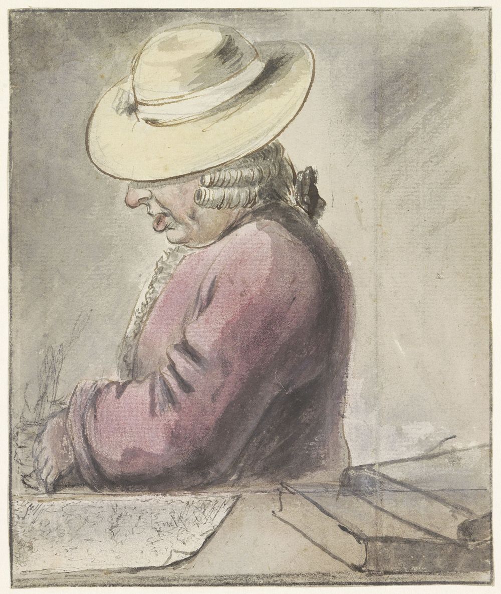 Portret van Johann Goll van Franckenstein, met hoed, naar links (1783) by Louis Bernard Coclers