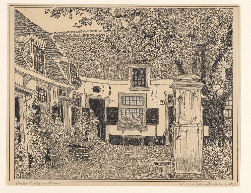 Hofje van Loo in Haarlem (1898) by Wijnand Otto Jan Nieuwenkamp
