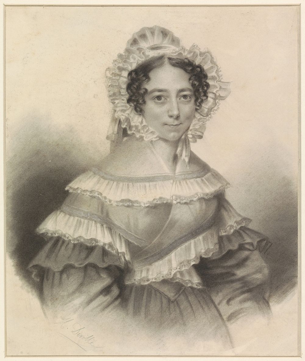 Portret van een dame (1813 - 1857) by H Deville