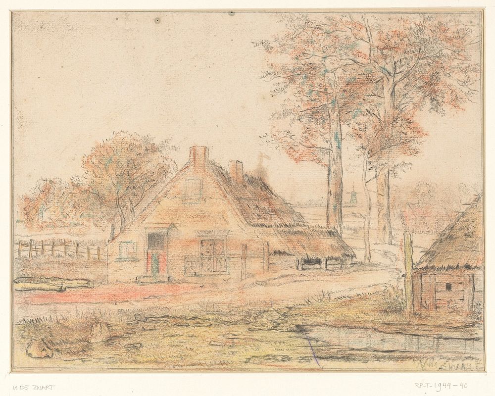 Boerderij in een landschap (1872 - 1931) by Willem de Zwart