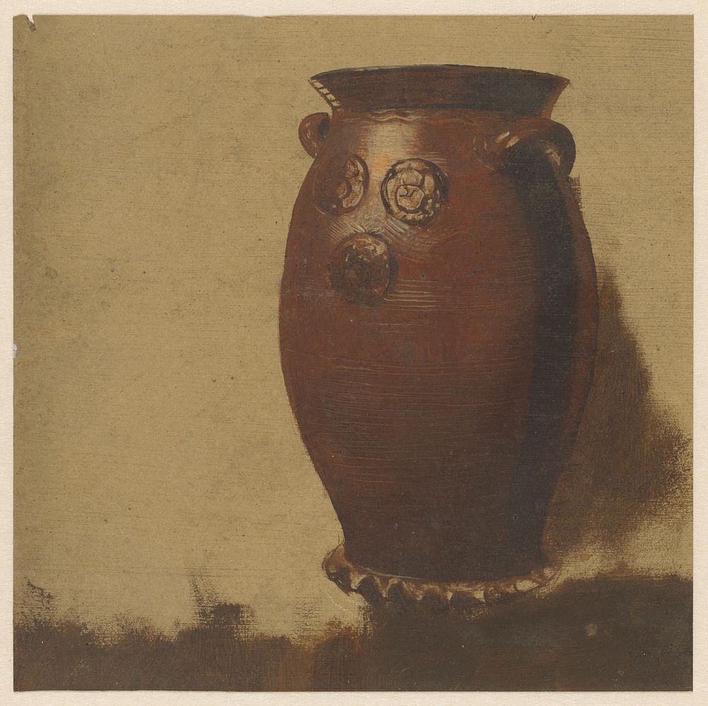Keuls potje tegen lichte achtergrond (1824 - 1900) by Albertus Steenbergen