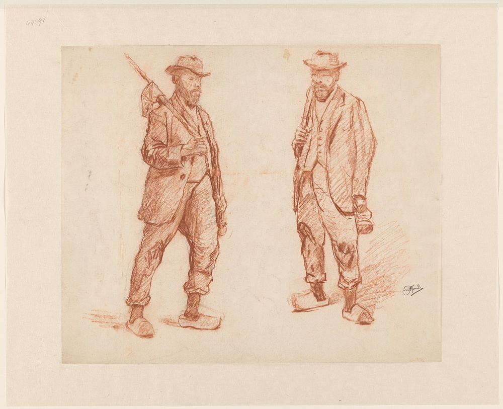 Twee studies van een lopende man (1869 - 1941) by Johannes Abraham Mondt