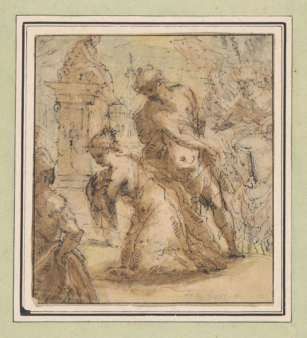 Onthoofding van een heilige (H. Catharina?) (1600 - 1650) by François Perrier