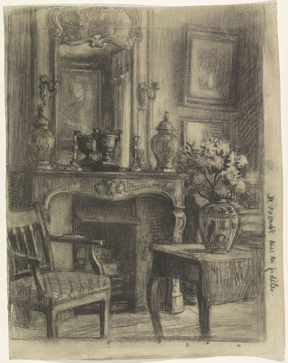 Interieur van het kantoor van meneer en mevrouw R. Janssens, Avenue Molière (1880 - 1936) by René Janssens