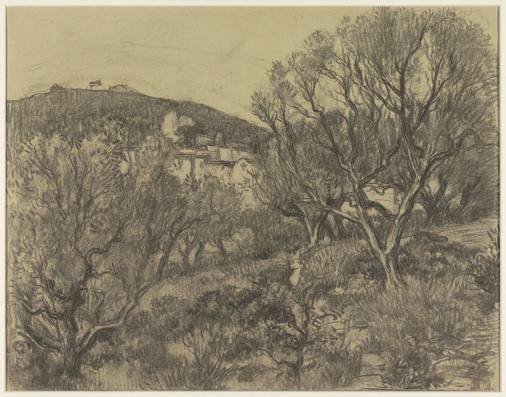 Begroeide heuvels bij Borines (1880 - 1936) by René Janssens