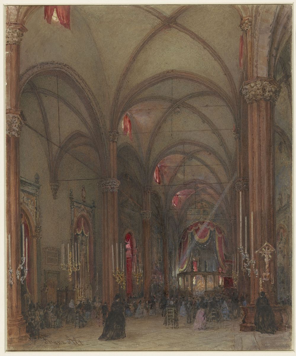 Interieur van de Dom te Verona (1831 - 1914) by Franz Alt