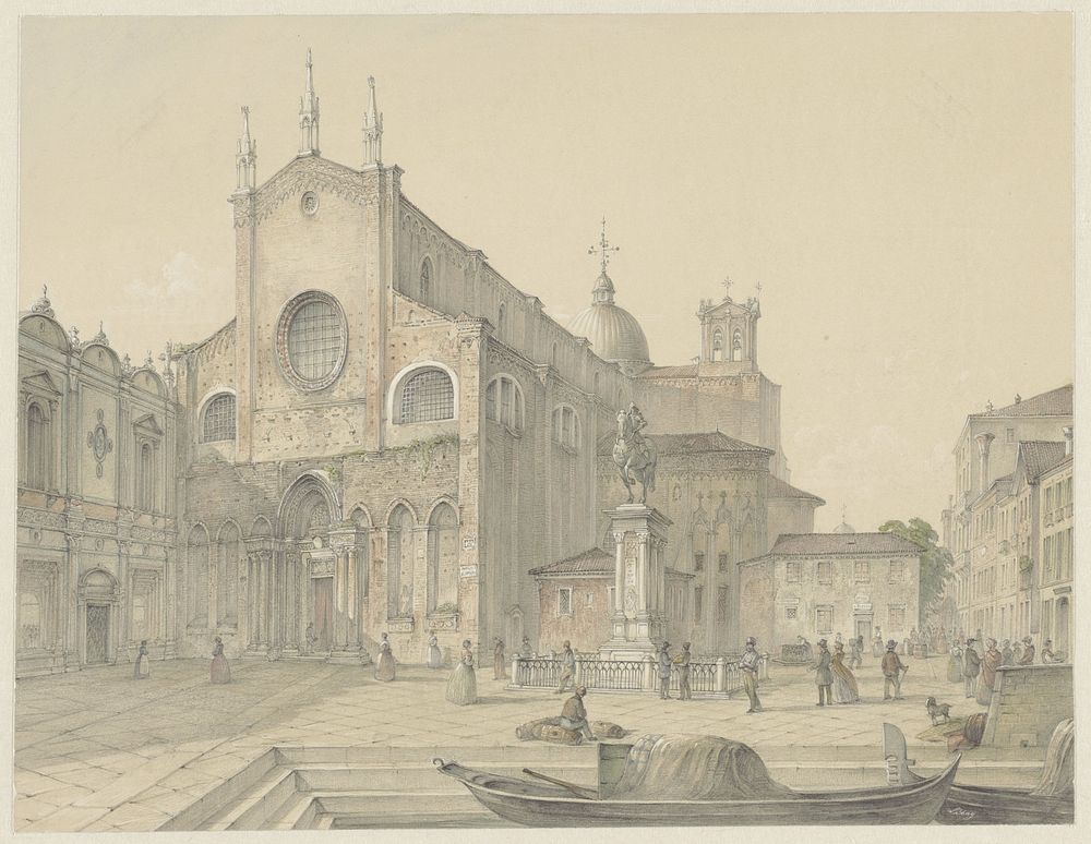 Venetië: S. Giovanni & Paolo (1824 - 1888) by Karoly Lajos Libay