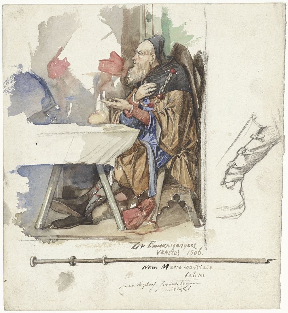 Detail van De Emmaüsgangers (1865 - 1930) by Jac van Looij and Marco Marziale