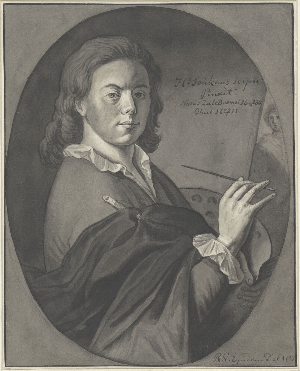 Portret van Hendrik Soukens (1788) by Roeland van Eynden and Hendrik Soukens