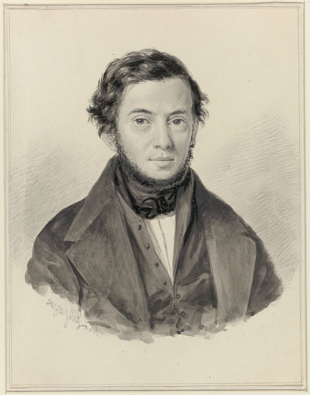 Portret van Jacobus Theodorus Abels (1830 - 1853) by Henri Jean Baptiste Jolly