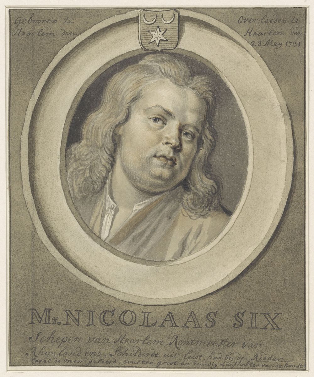 Portret van Nicolaes Six, in ovaal (1704 - c. 1781) by anonymous