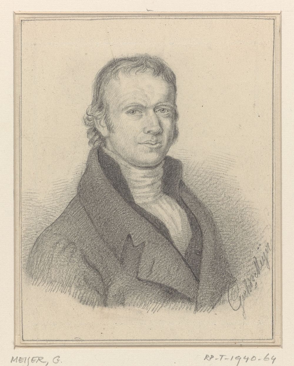 Zelfportret van Gerhardus Meijer (1826 - 1875) by Gerhardus Meijer